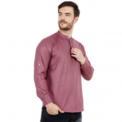 Mens Peony Purple Short Kurta